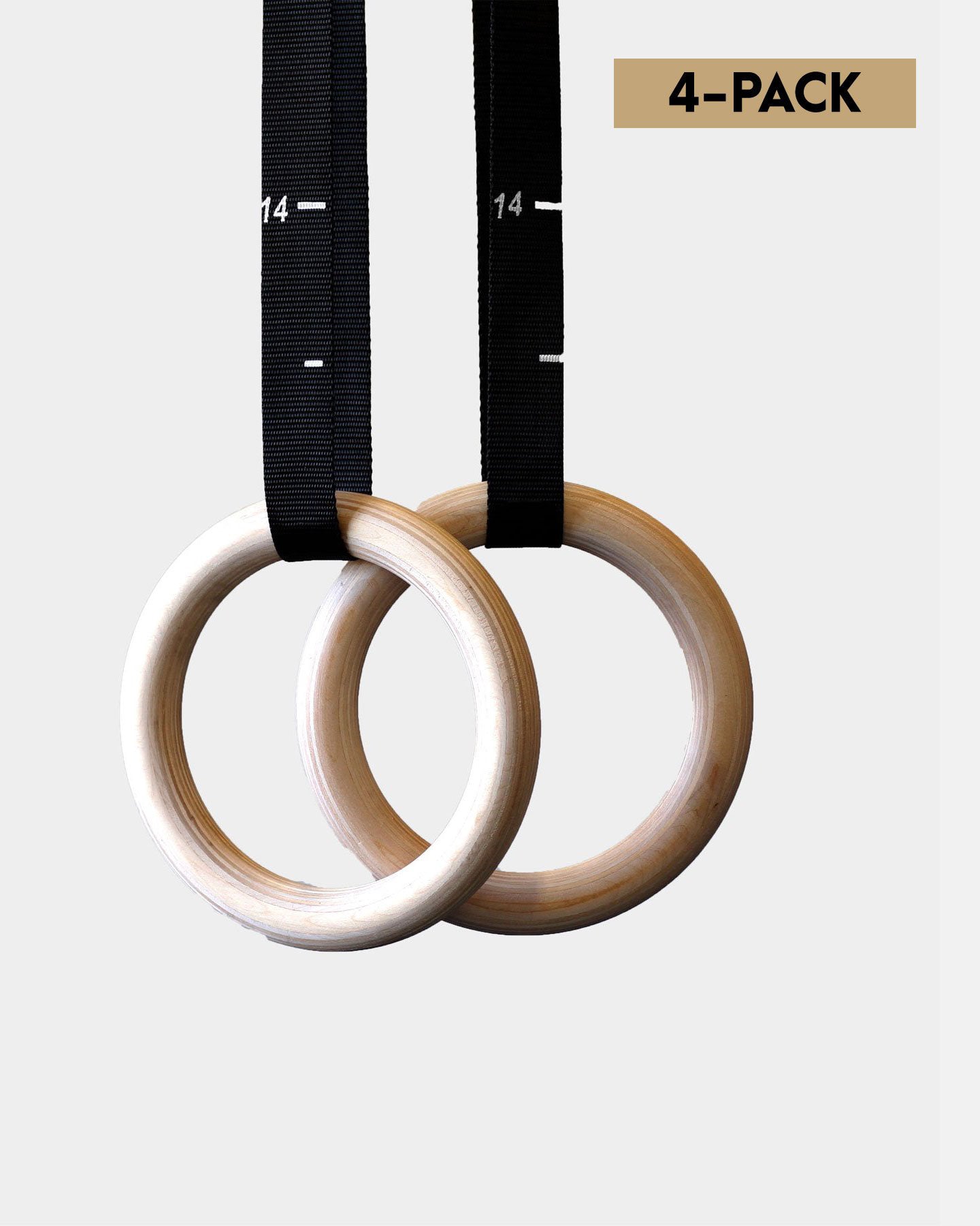 Wood Rings & Straps 4-Pack