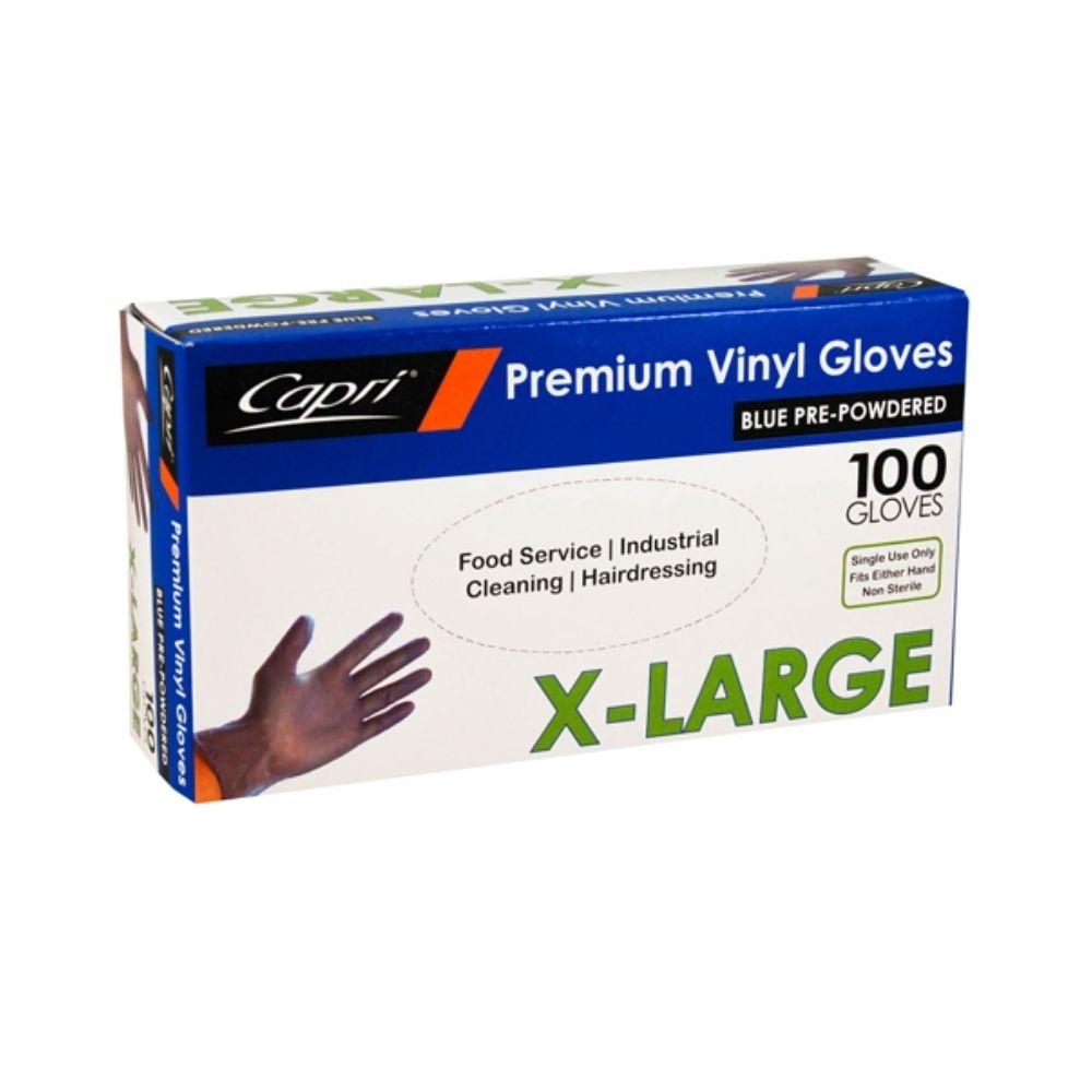 Capri Vinyl Pre powdered X Large Gloves C-GV0015