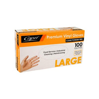 Capri Premium Vinyl Gloves Powder Free Medium Clear 1000 Pcs (10 X 100