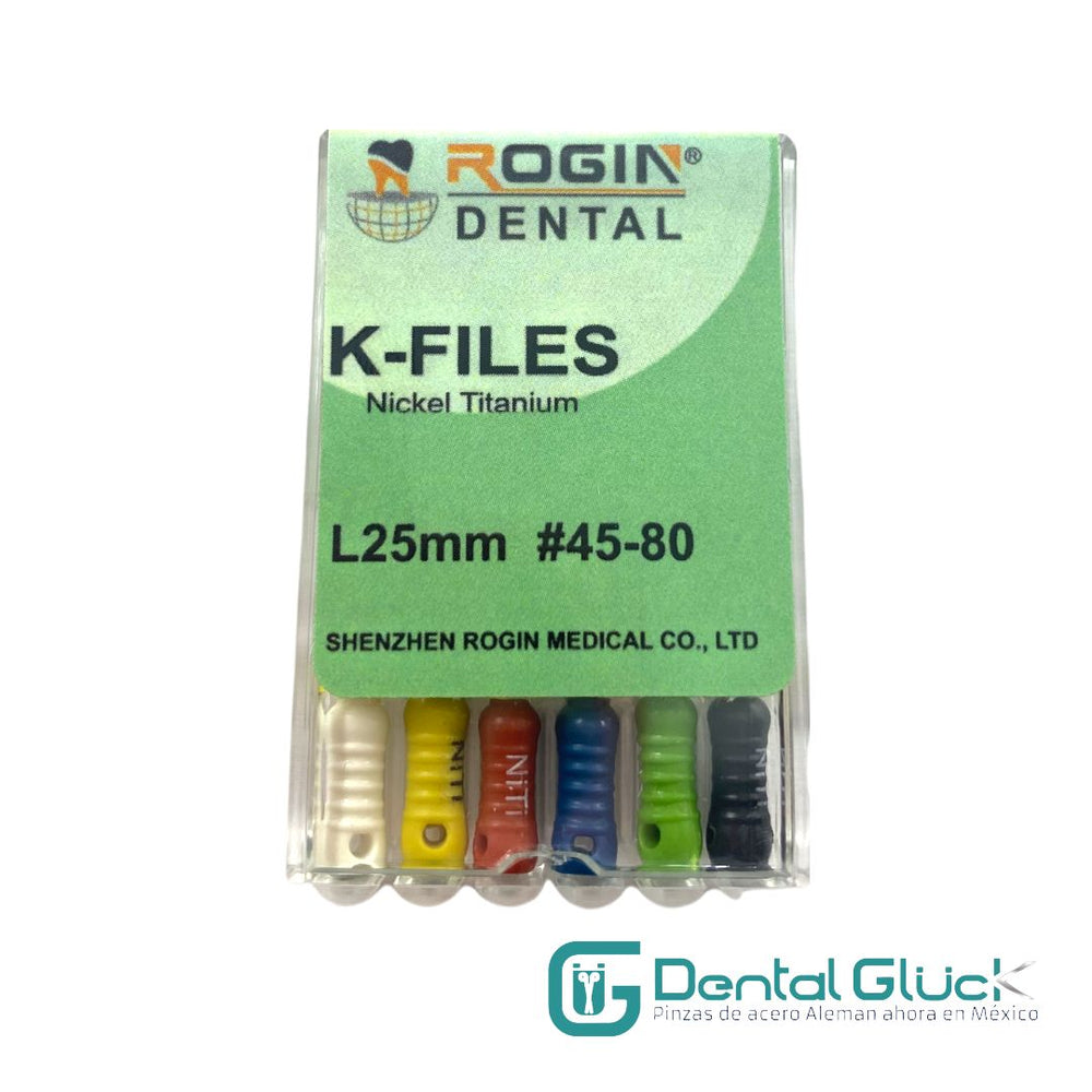 Limas Manuales NI-TI Segunda Serie ROGIN Tipo K Caja – Dental Glück®