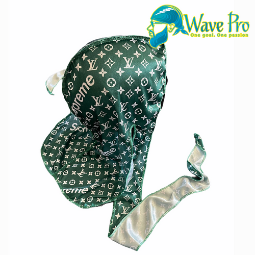 Wave Pro Durags, Silky Blue/Gold LV Durag