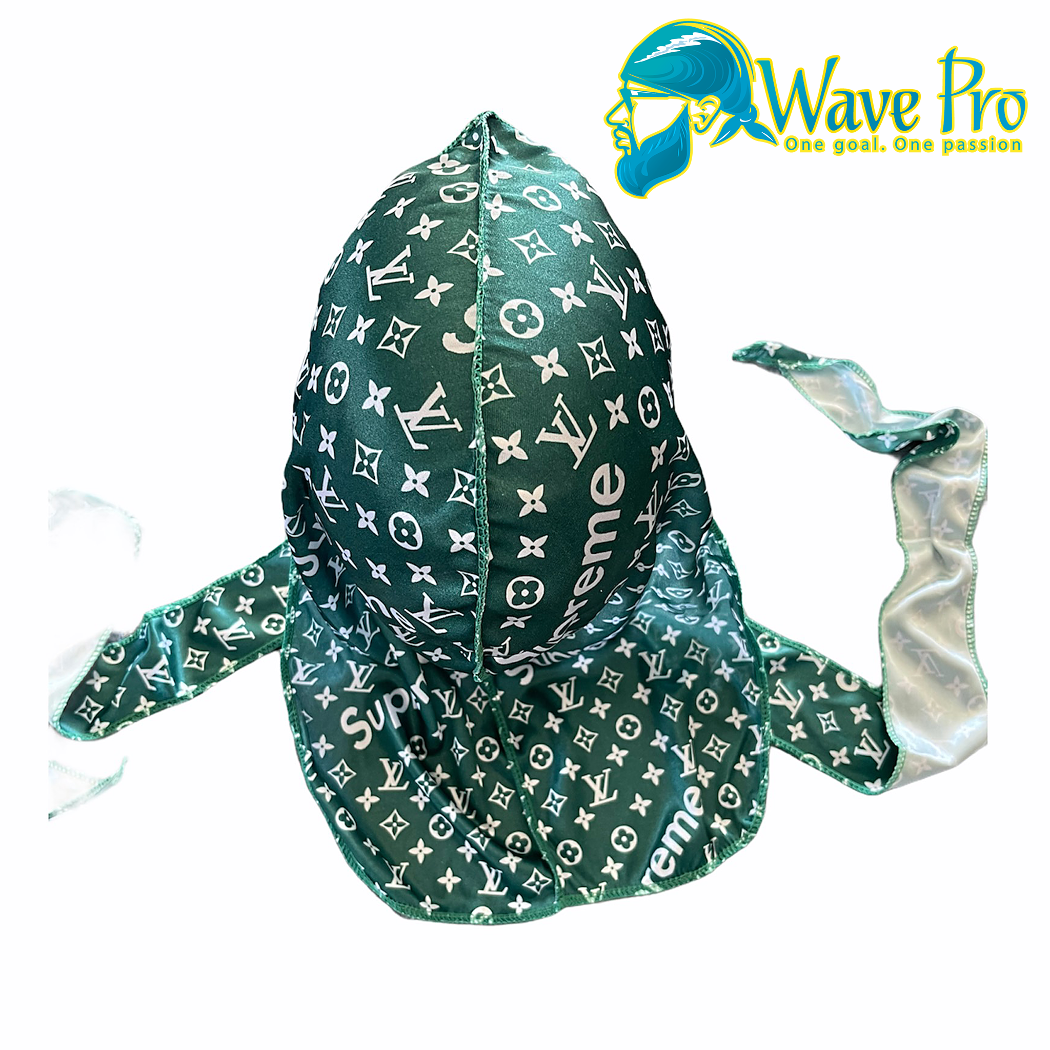 WavePro Durags, Silky BLACK/WHITE LV Durag