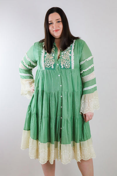 Emerald Green Lace Dress