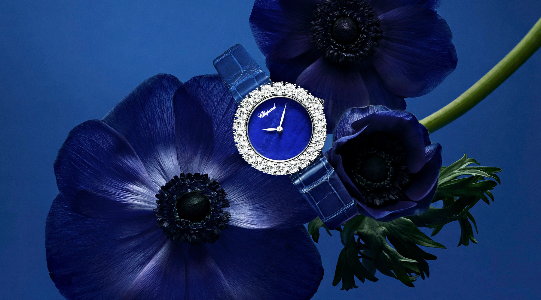 Blue Chopard Watch in Florals