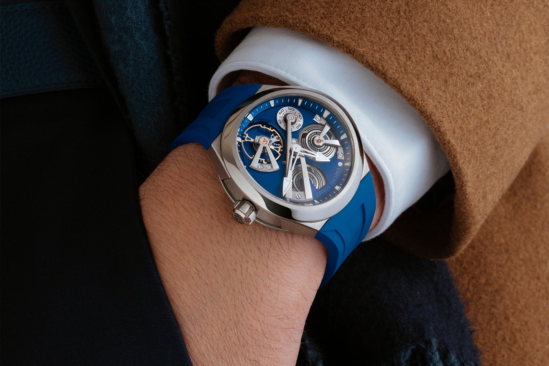 Greubel Forsey Balancier 3 Blue Model on wrist