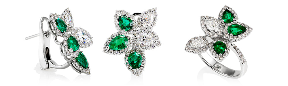 Emerald Earrings and Ring