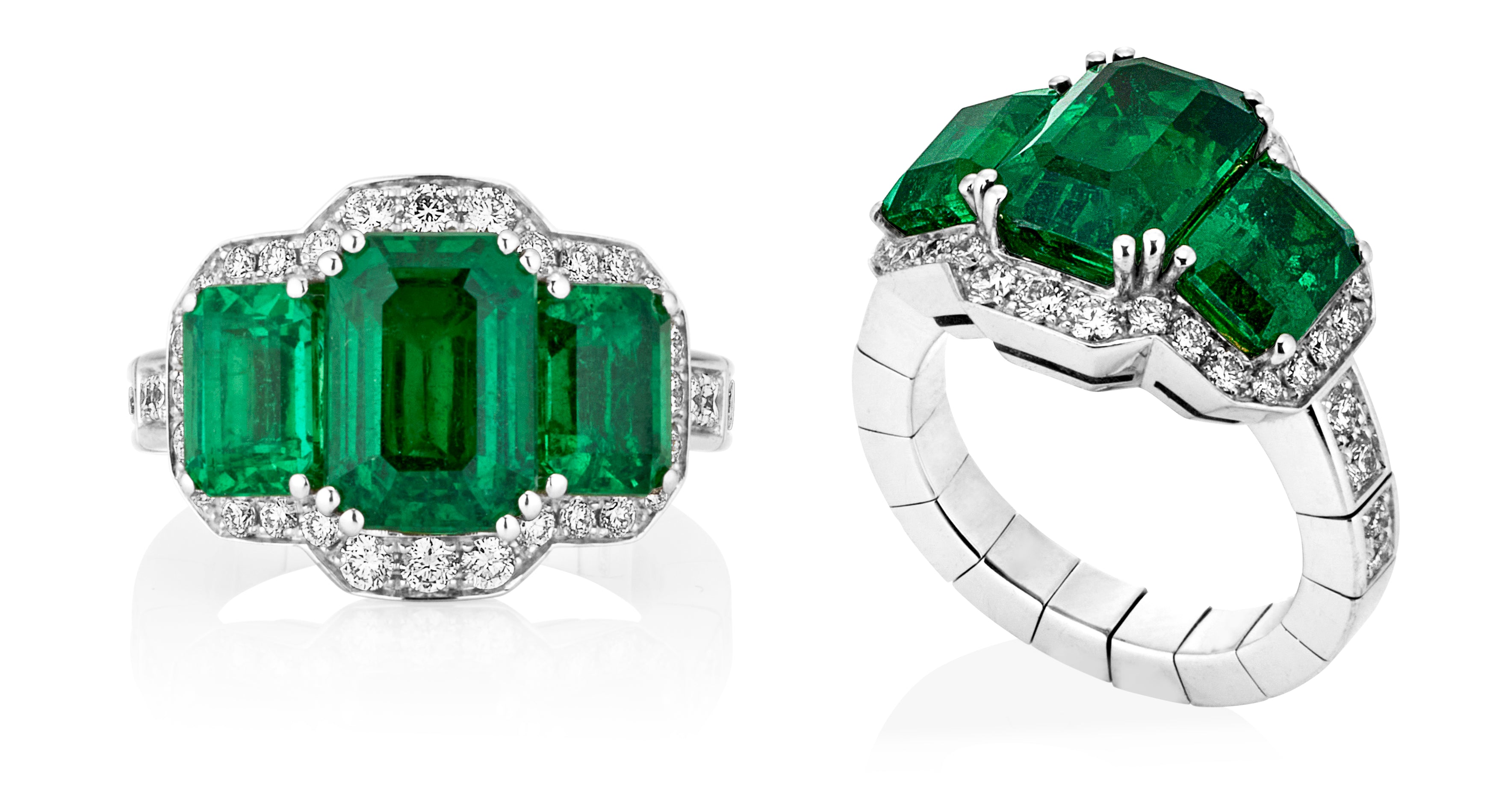 Picchiotti Emerald Ring, Front and Side
