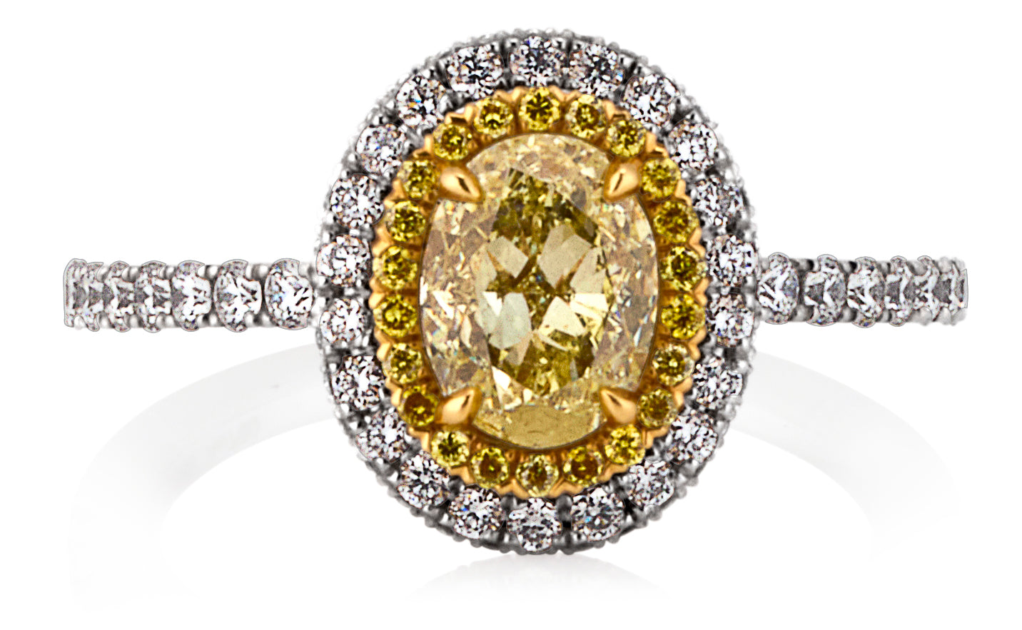 Oval yellow diamond ring