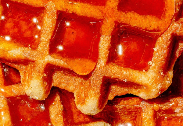 Belgian waffle close-up texture