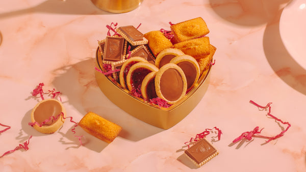 Cookies in a heart shaped Valentine's Day box