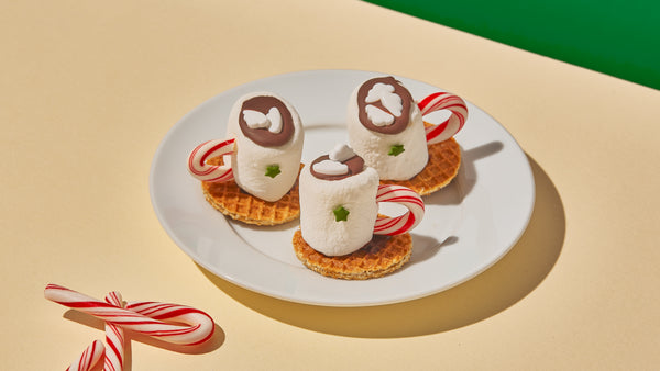 Tiny hot chocolate treats made with Belgian Boys stroopwafels