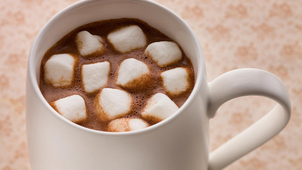 Hot chocolate topped with marshmallows