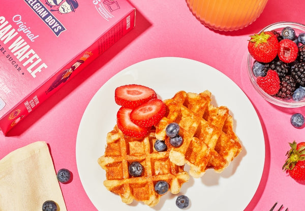 Breakfast set up with Belgian Boys waffles