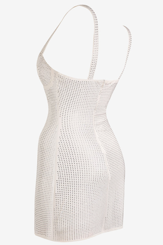White crystal mini slip dress – HEIRESS BEVERLY HILLS