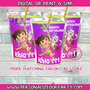 Dora the explorer inspired capri sun labels-digital file or 1 dozen pr ...