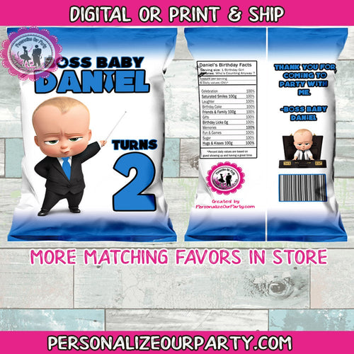 Boss Baby Boy Water Bottle Label-Boss Baby Birthday-Boss Baby Party –  Favorably Wrapped