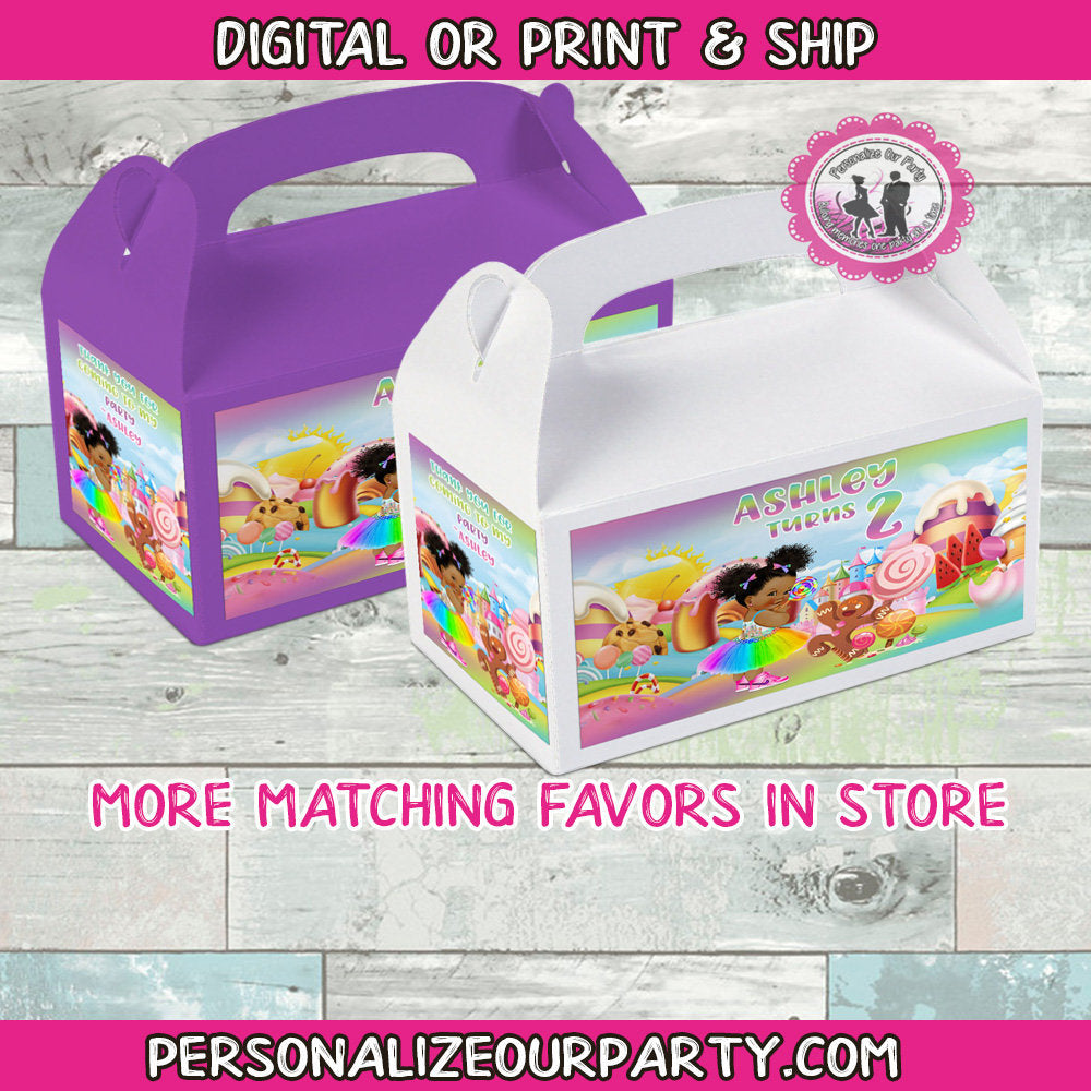 Candy Land Gable Box Label Sticker Custom Gable Box Labels Digital Or Personalize Our Party