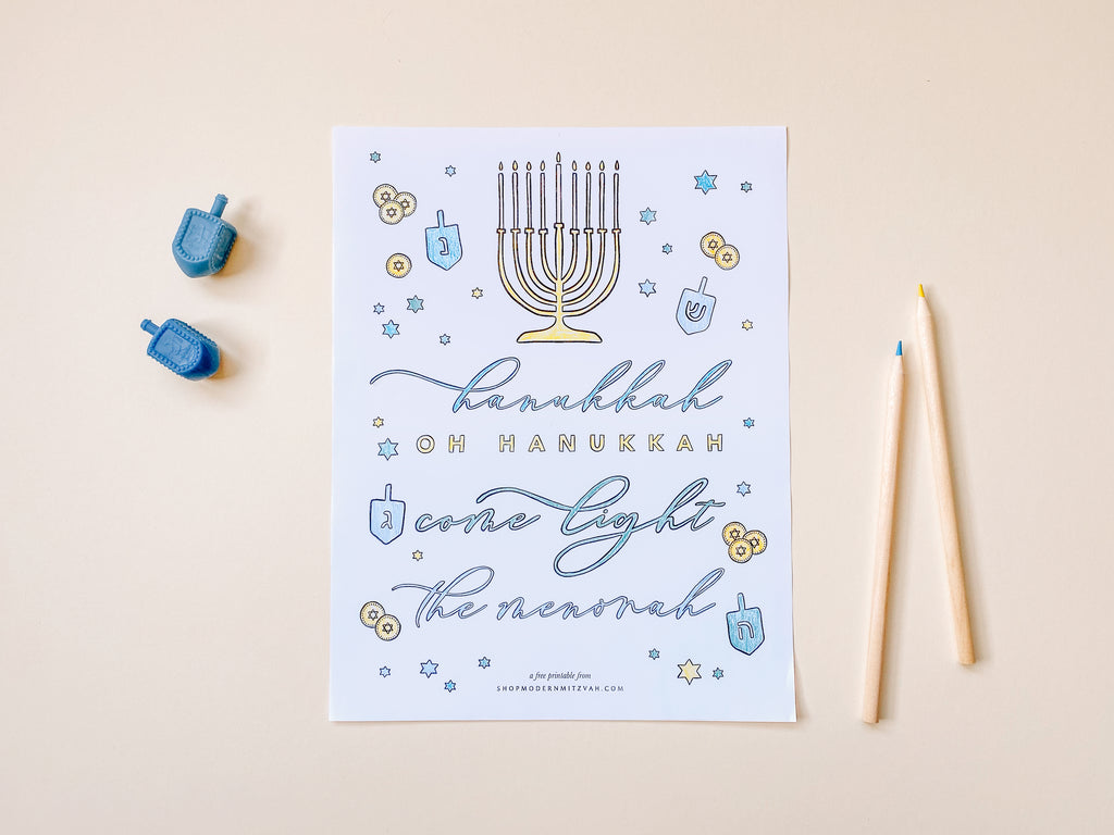 Free Hanukkah Coloring Sheet