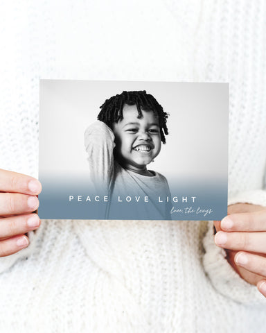 Peace Love Light Hanukkah Photo Card