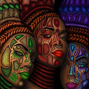 african woman face art