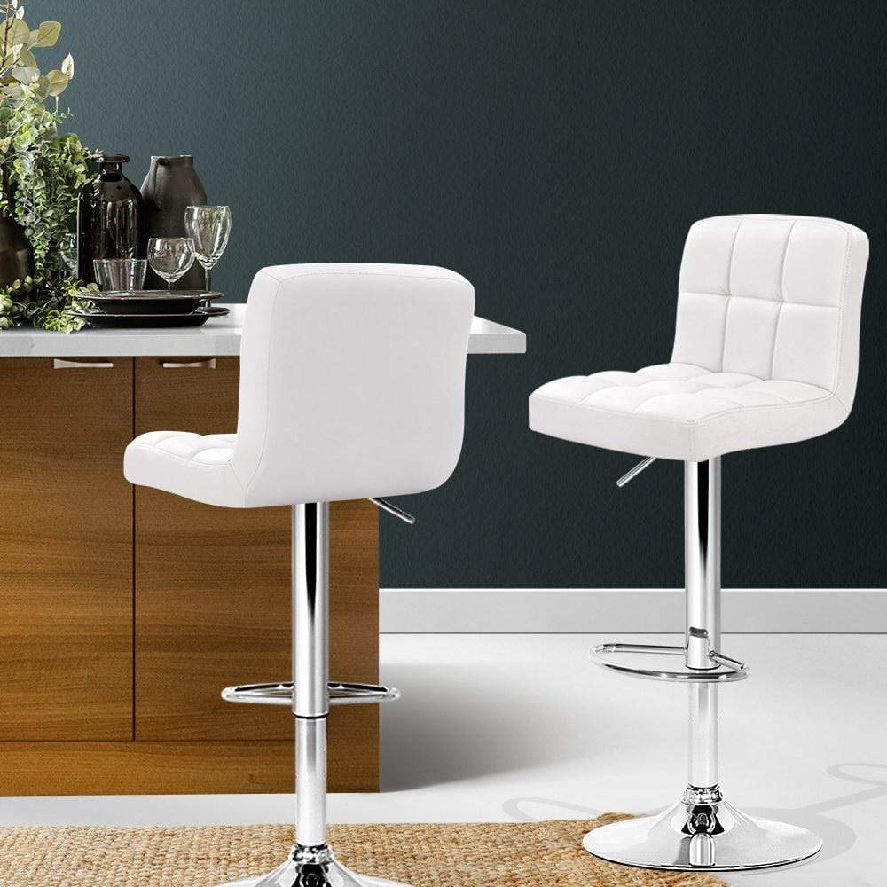 artiss 2x bar stools gas lift swivel chairs kitchen armrest