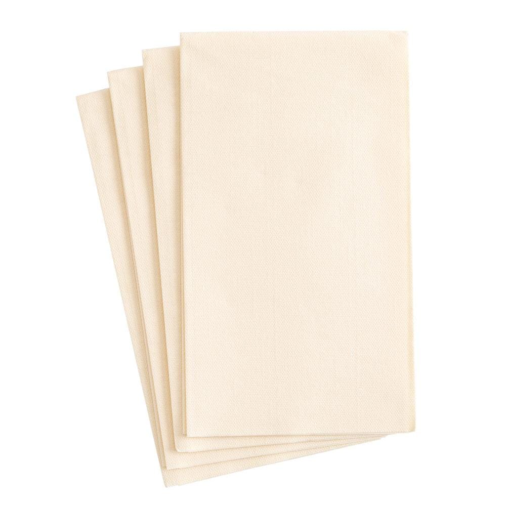 Caspari Paper Linen Solid Guest Towels - Ivory – 12Pk