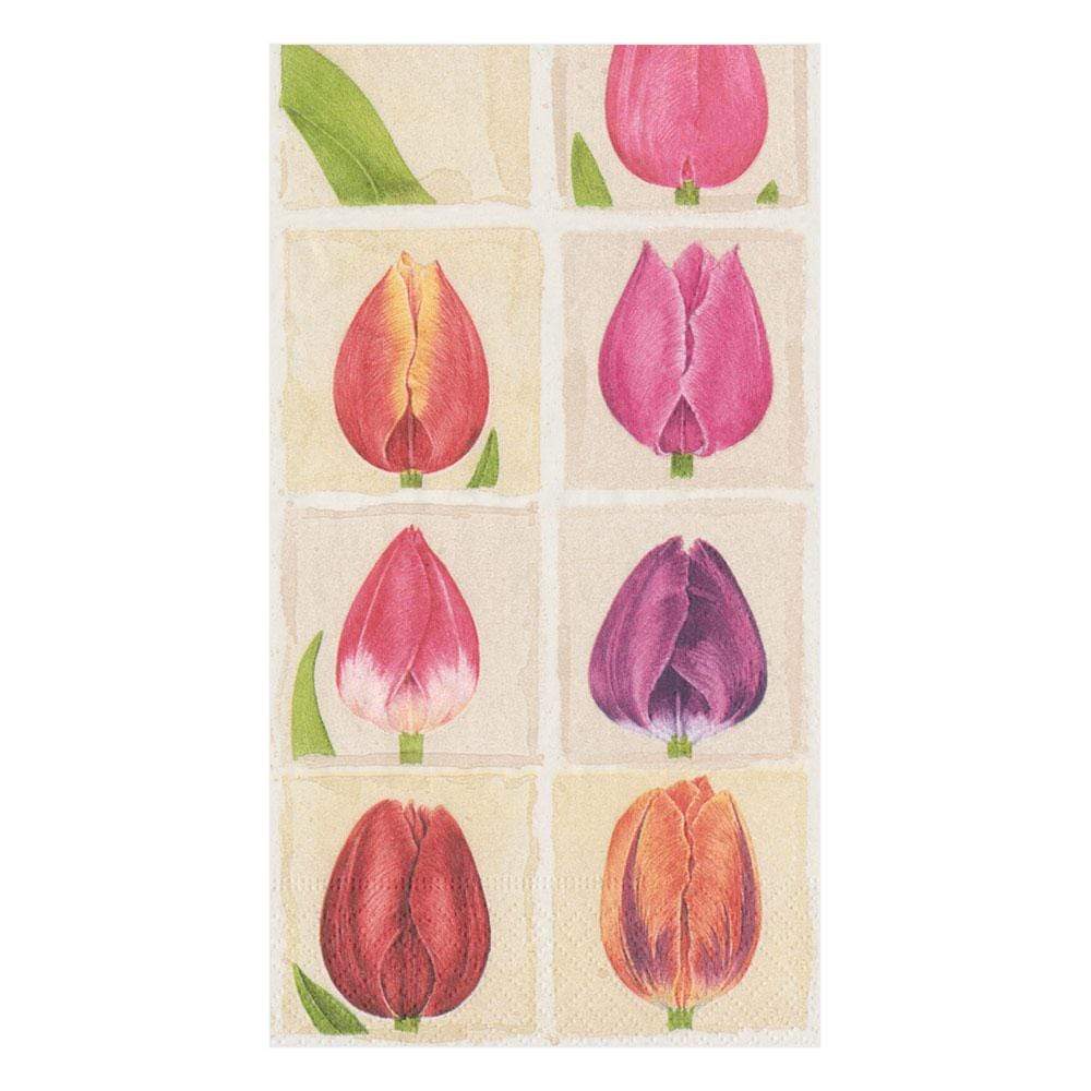 Caspari Tulips Paper Guest Towel Napkins - 15 Per Package 13750G