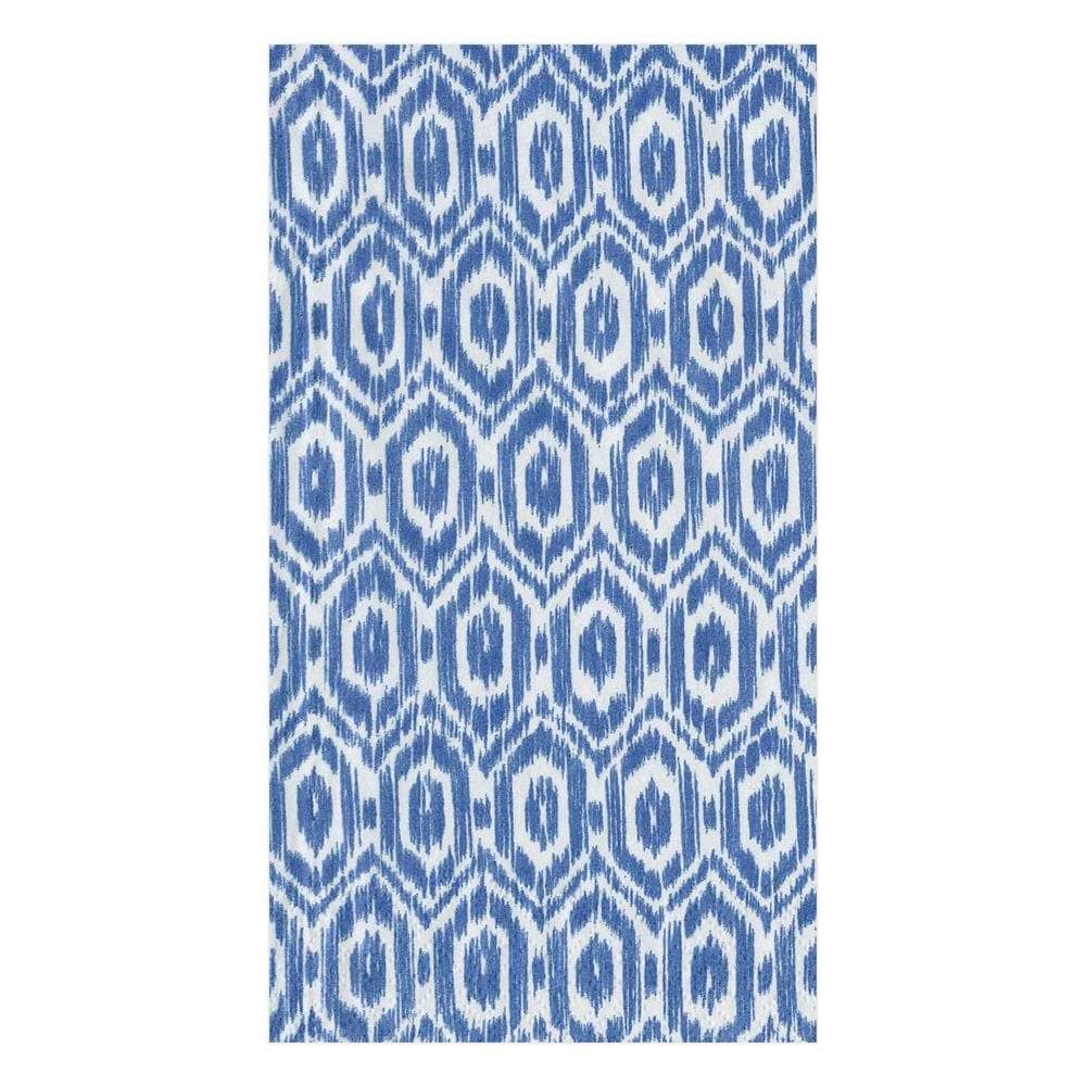 Caspari Cloth Dinner Napkins Set of 4 Block Print Leaves Blue