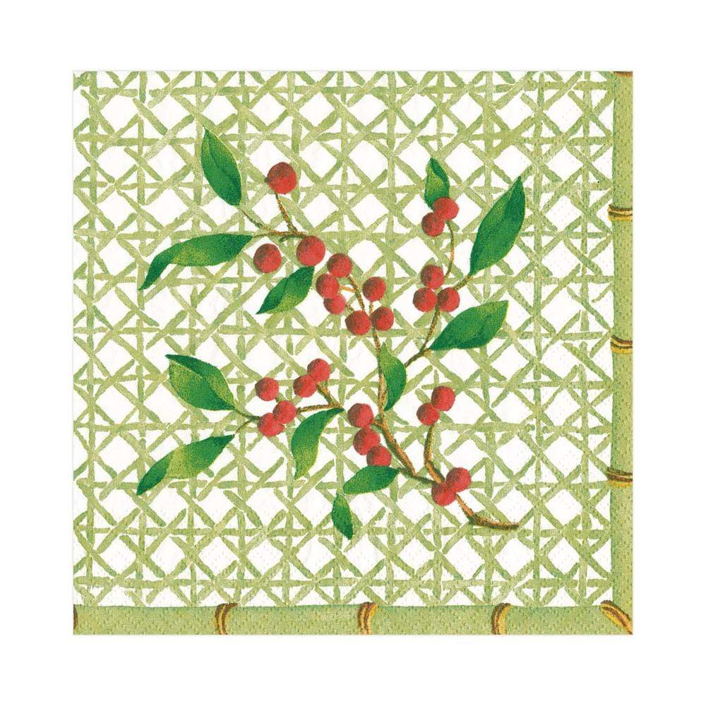 Holly and Mistletoe Gift Wrapping Paper on Gold Foil - 76 cm x 2.44 m Roll