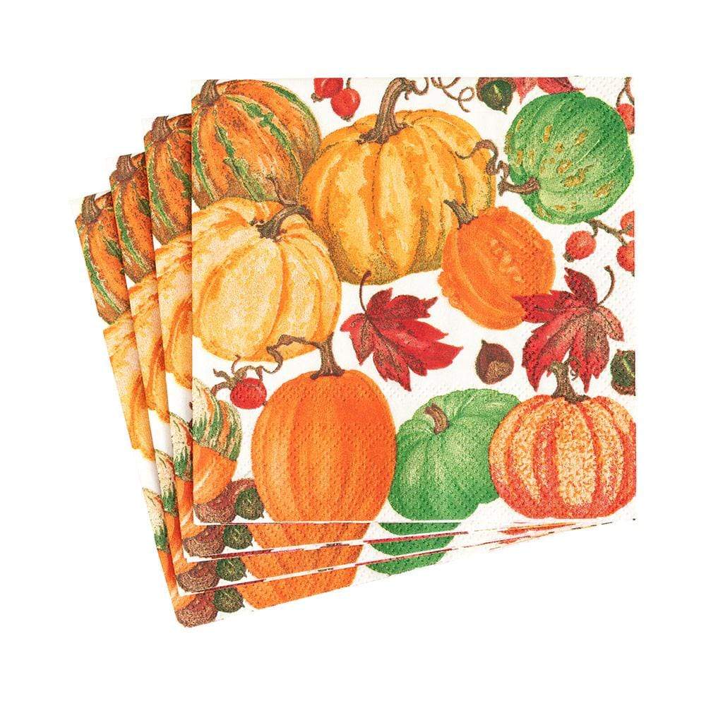 Pumpkin Field Paper Cocktail Napkins in White - 20 Per Package ...