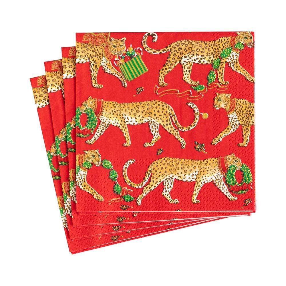 Christmas Leopards Gift Wrapping Paper in Dark Green - 30 x 8' Roll