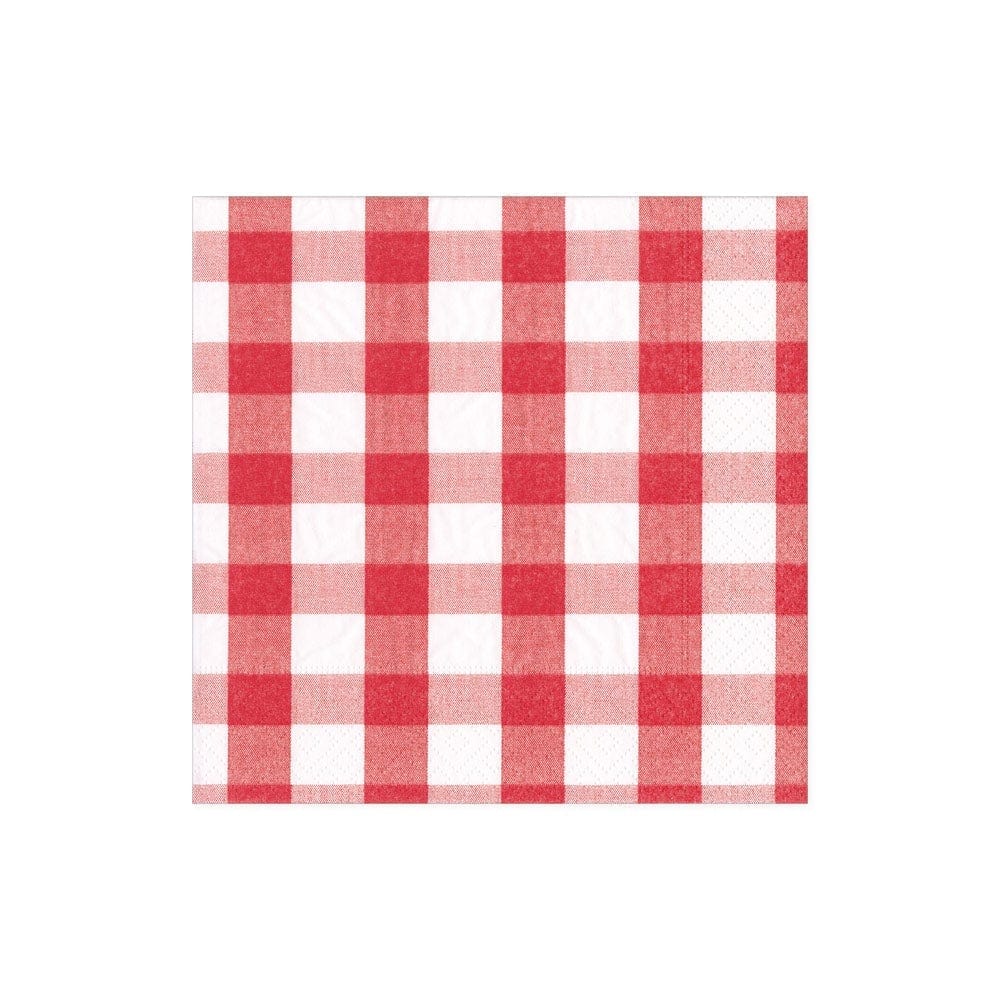 Picnic Gingham Red Cotton Cocktail Napkins 50 Units