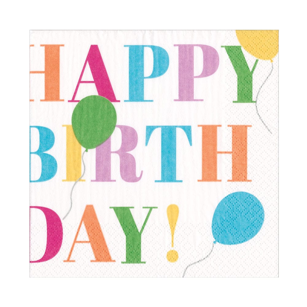 Caspari Napkins, Confetti - Happy Birthday, Triple-Ply - 20 napkins