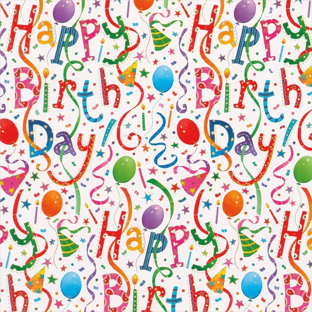 Happy Birthday Gift Wrapping Paper - 76 cm x 2.44 m Roll