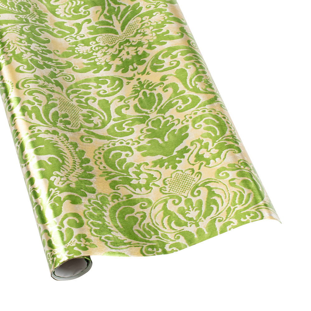 Wrapping Paper: Green Damask gift Wrap, Birthday, Holiday