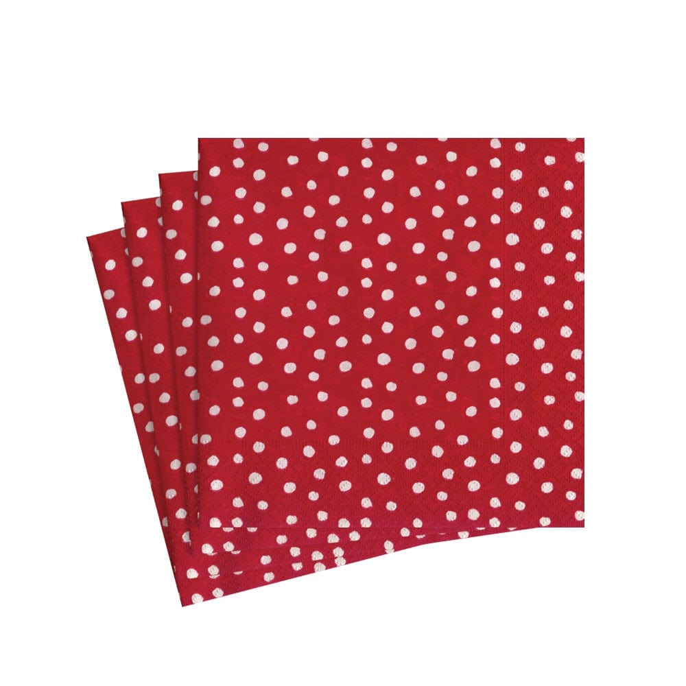 Caspari Small Dot Adhesive Gift Labels Red Pkg/12