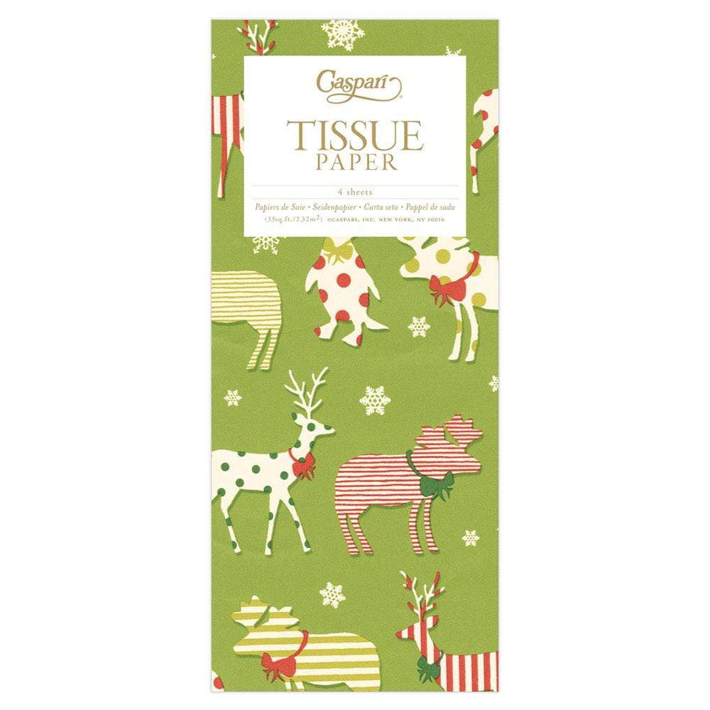 Mini Stripe Green Tissue Pack - 4 Sheets – Caspari Europe