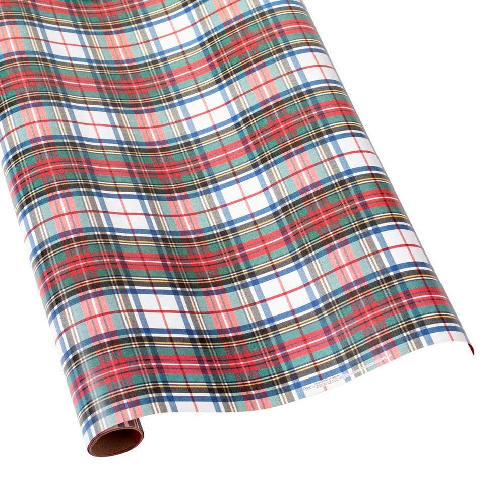 Caspari Wrapping Paper Large Roll Dress Stewart Tartan