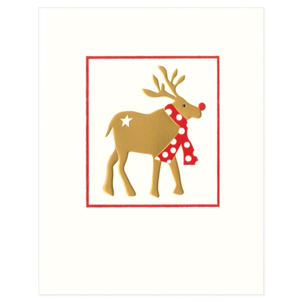 Caspari Reindeer Gift Enclosure Cards - 4 Mini Cards & Envelopes