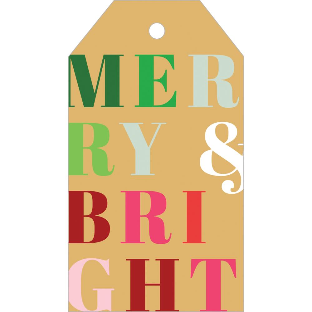 Caspari Merry Christmas Classic Gift Tags - 4 per Package