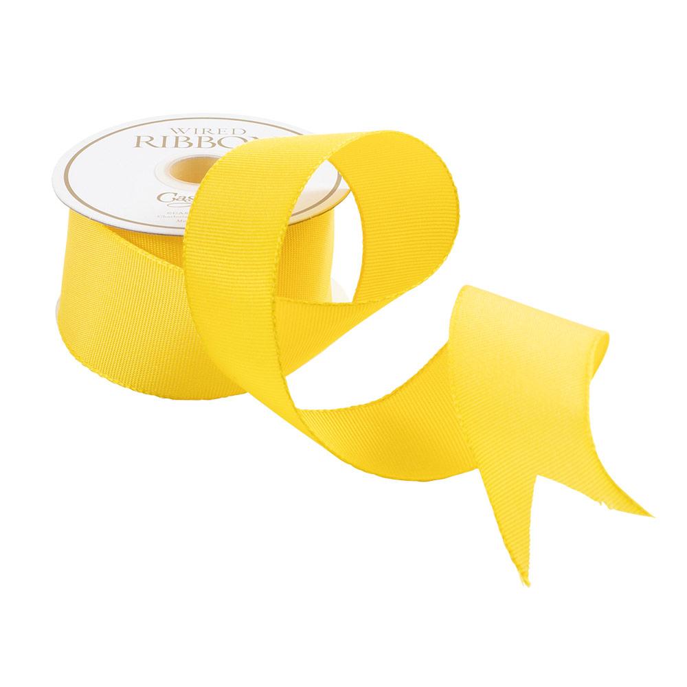 Yellow Linen Ribbon | Yellow Cloth Ribbon | Faux Linen Ribbon - Yellow -  5/8in. x 25 Yds (pm59600550)
