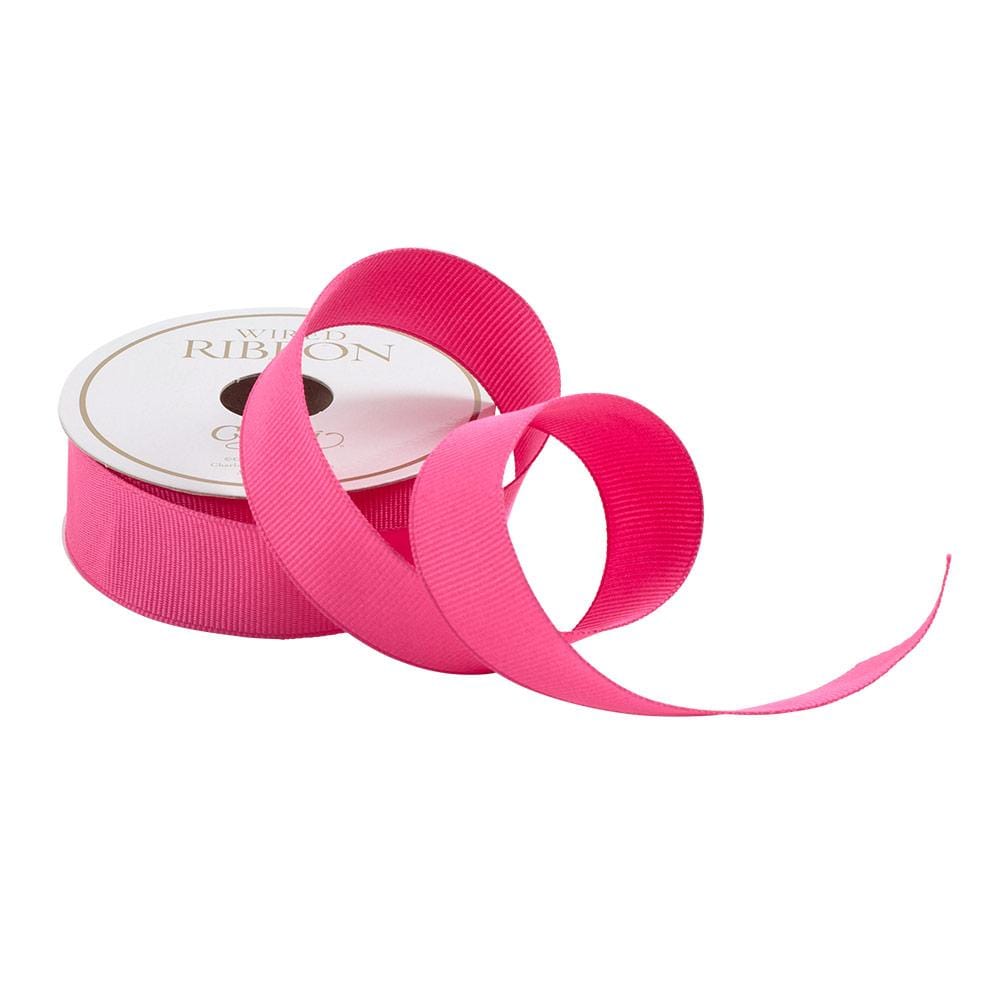 Caspari Narrow Fuchsia Grosgrain Ribbon - 8 Yard Spool