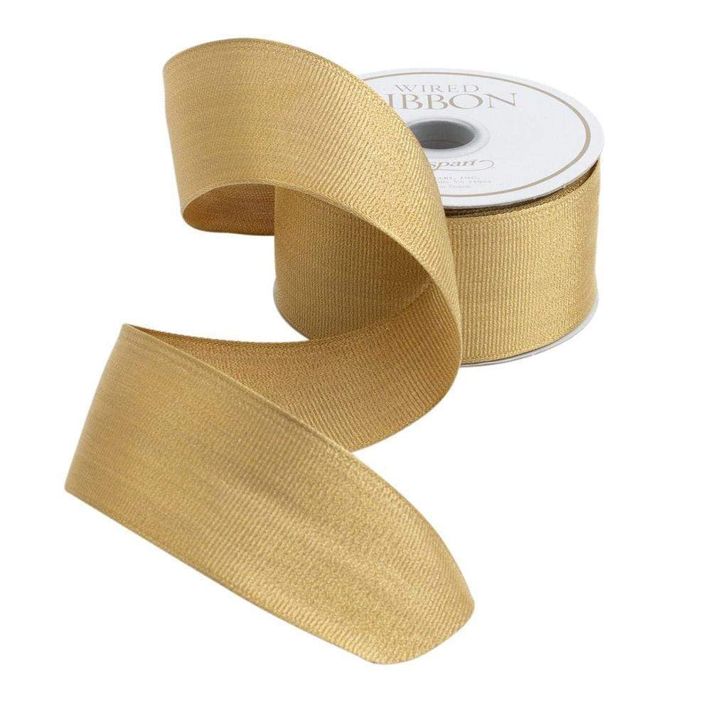 May Arts 2 inch Wide Ribbon Gold Satin