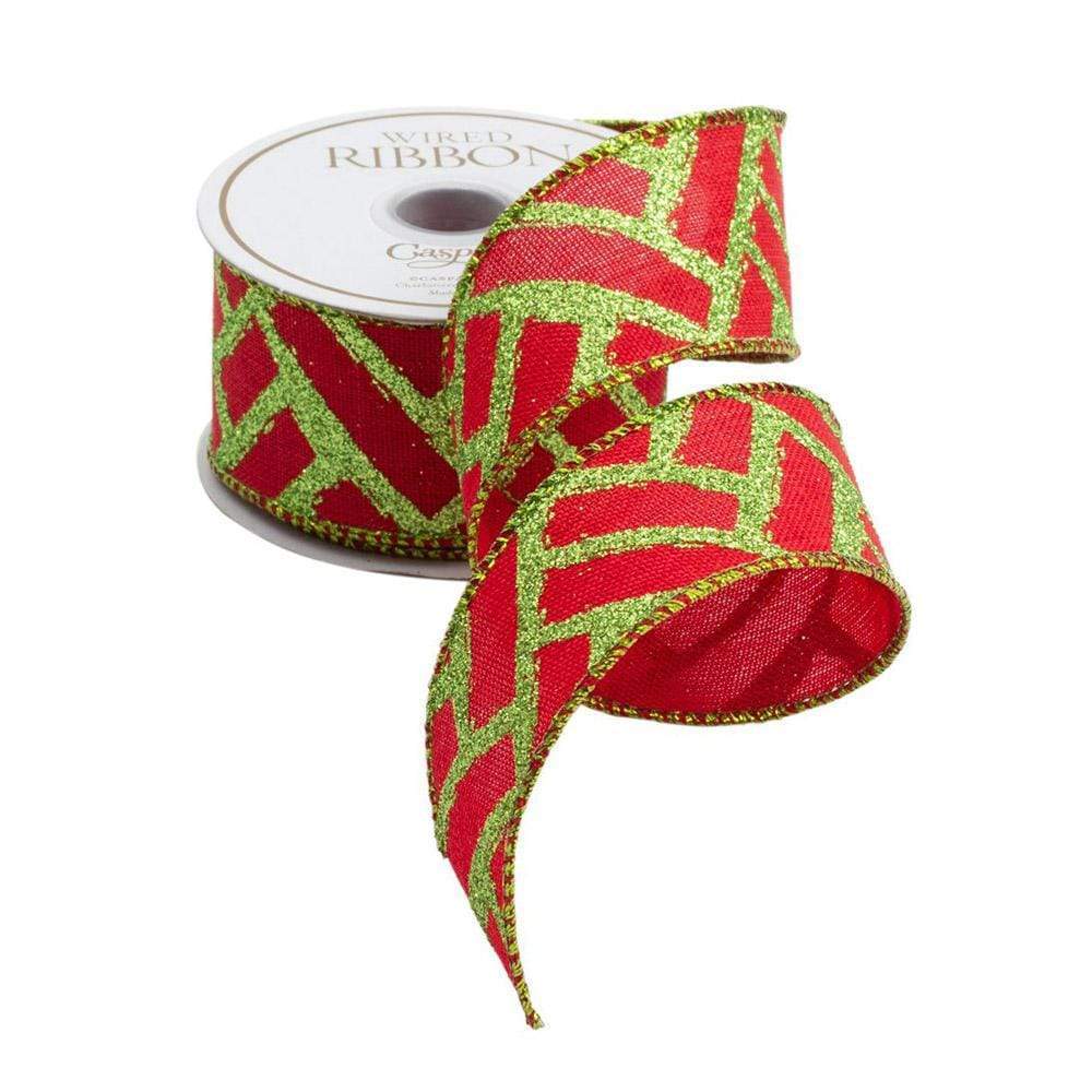 Caspari Narrow Solid Red Satin Gift Ribbon