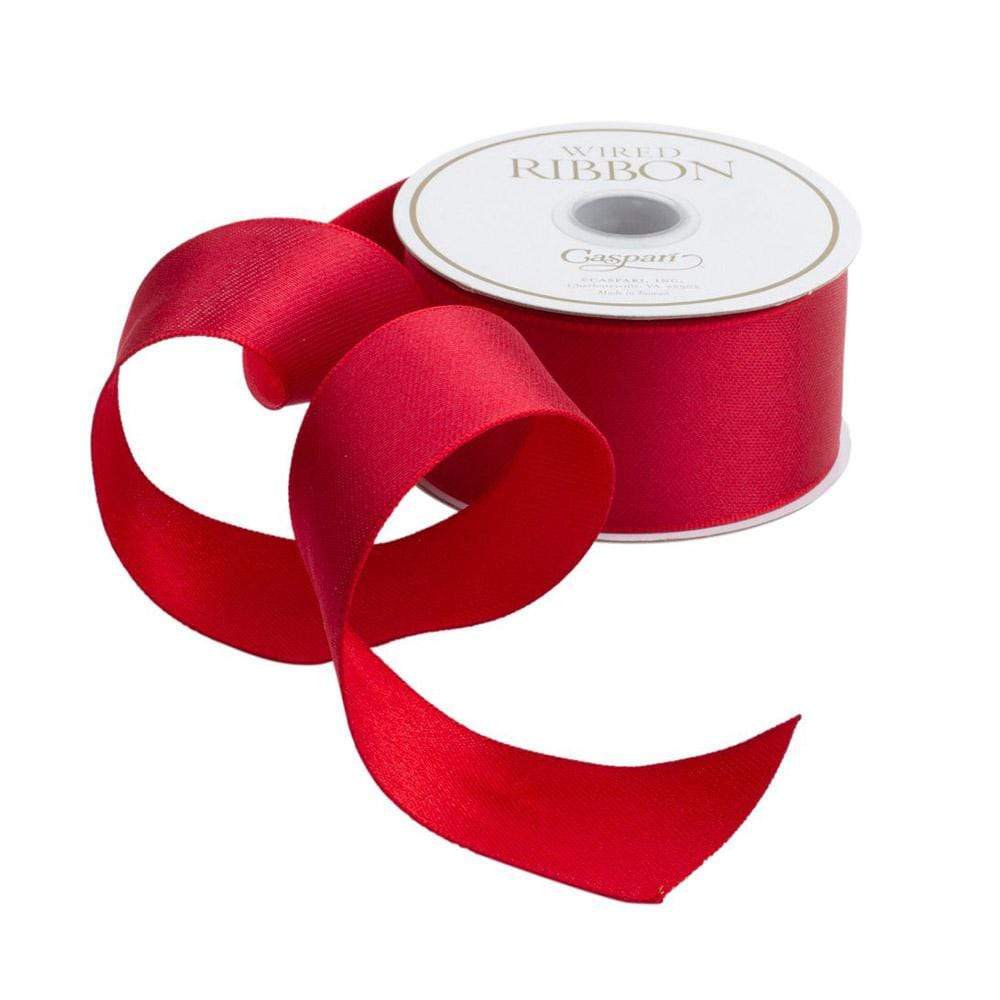 Caspari Red Reversible Wired Ribbon 6 Yard Spool