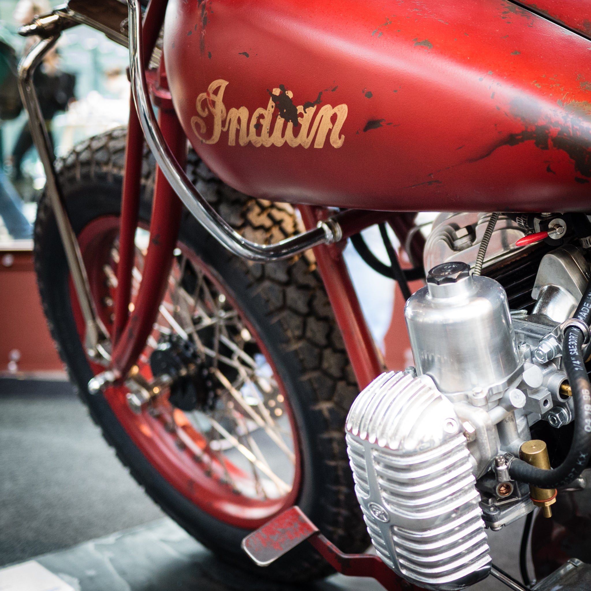 Oil Can Grooming Bike Shed event Tobacco Dock London custom Indian Motorcycle