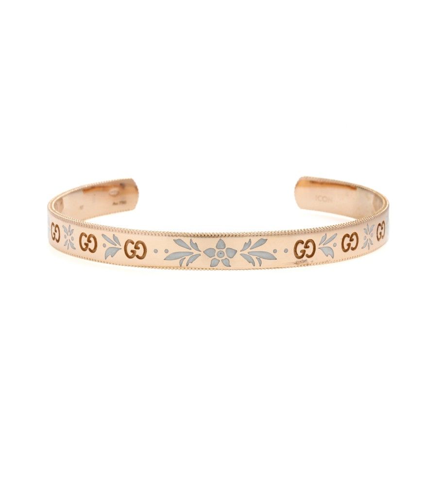 Gucci Icon Blossom Rose Gold Enamel Cuff Bracelet – Private Jewelers