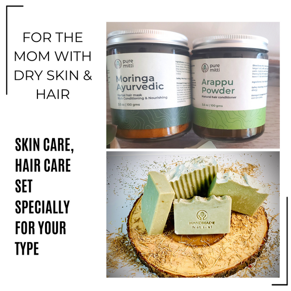 For your loved ones who have dry skin & hair - self care kit - Pure Mitti