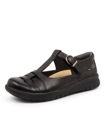 Quarter view Women's Ziera Footwear style name Skipper-Xf in Black ...