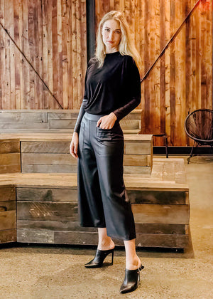 Liquid Leather Front Pocket Gaucho - Hip & Chic